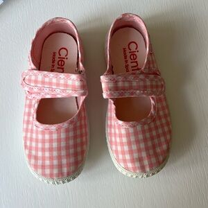 EUC Girls Cienta Pink Gingham Mary Jane Shoes